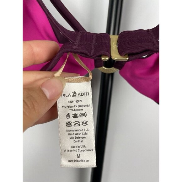 Isla Aditi Purple Strappy Gold Hardware Triangle Bikini Top ONLY Size M - Picture 5 of 5